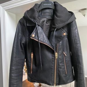 Blank NYC Faux Leather jacket with hood